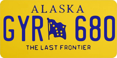 AK license plate GYR680
