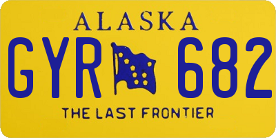 AK license plate GYR682