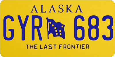 AK license plate GYR683