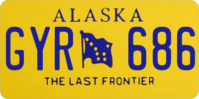 AK license plate GYR686