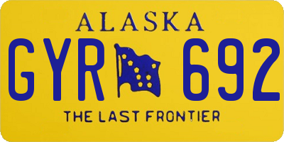 AK license plate GYR692