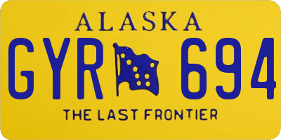AK license plate GYR694