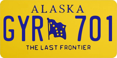 AK license plate GYR701