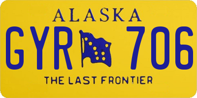 AK license plate GYR706