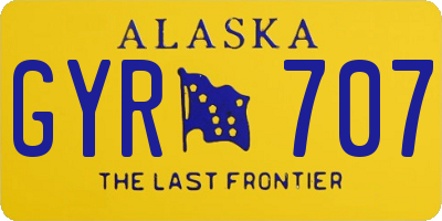 AK license plate GYR707