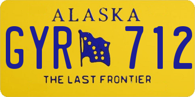 AK license plate GYR712