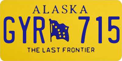 AK license plate GYR715