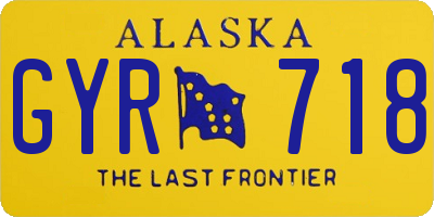 AK license plate GYR718