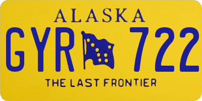AK license plate GYR722