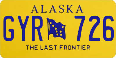 AK license plate GYR726