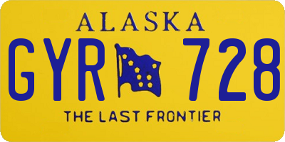 AK license plate GYR728