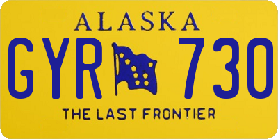 AK license plate GYR730