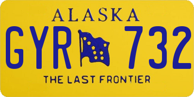 AK license plate GYR732