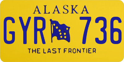 AK license plate GYR736