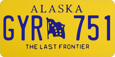 AK license plate GYR751