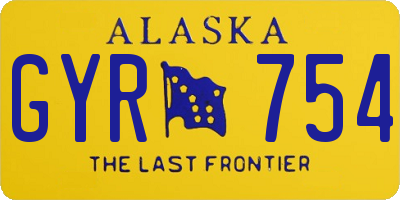AK license plate GYR754