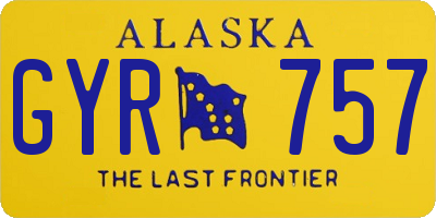 AK license plate GYR757