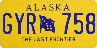 AK license plate GYR758