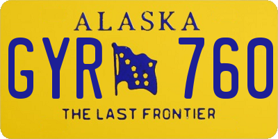 AK license plate GYR760
