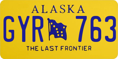 AK license plate GYR763