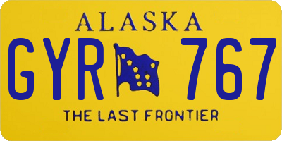 AK license plate GYR767