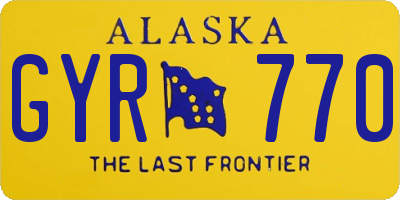 AK license plate GYR770