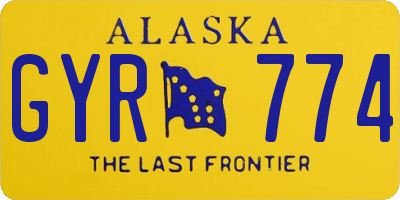 AK license plate GYR774