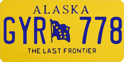 AK license plate GYR778