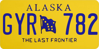 AK license plate GYR782