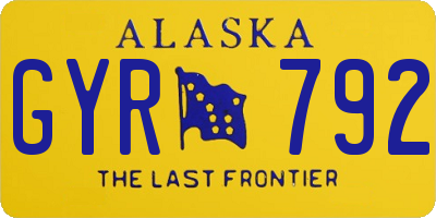 AK license plate GYR792
