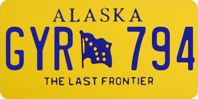 AK license plate GYR794
