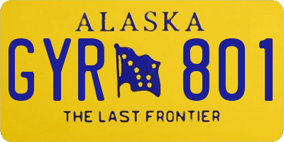 AK license plate GYR801