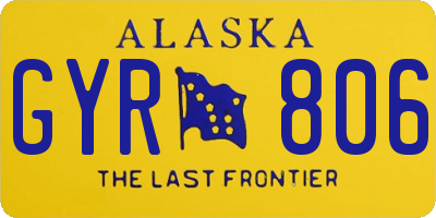 AK license plate GYR806