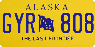 AK license plate GYR808