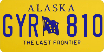 AK license plate GYR810