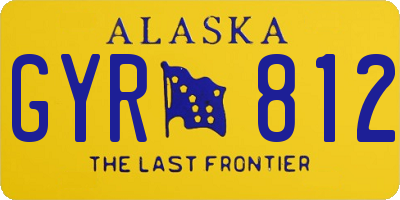 AK license plate GYR812