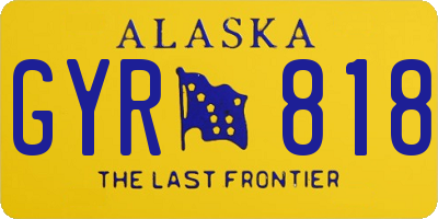 AK license plate GYR818