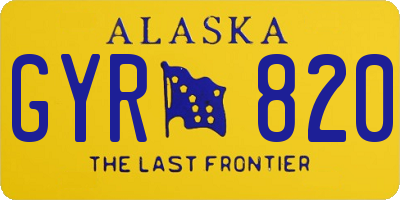 AK license plate GYR820