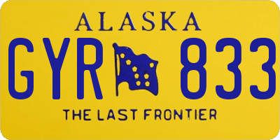 AK license plate GYR833