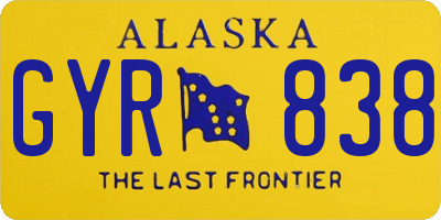 AK license plate GYR838