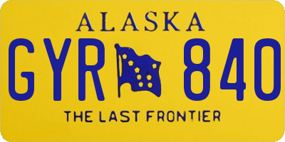 AK license plate GYR840