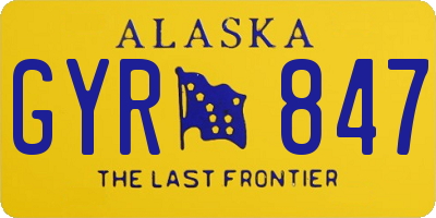 AK license plate GYR847