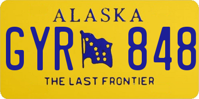 AK license plate GYR848
