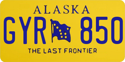 AK license plate GYR850