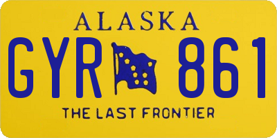 AK license plate GYR861