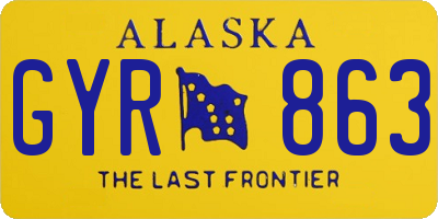 AK license plate GYR863