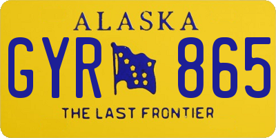 AK license plate GYR865