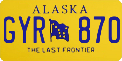 AK license plate GYR870