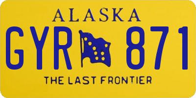 AK license plate GYR871