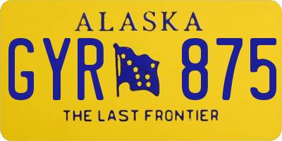 AK license plate GYR875